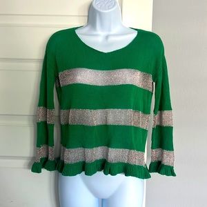 Green silver striped shirt